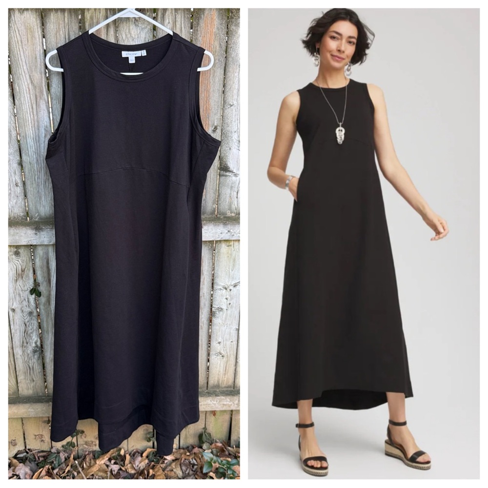 Chico’s NWT Maxi or Midi Sleeveless Tank Dress high waist 3P XL Petite XLP